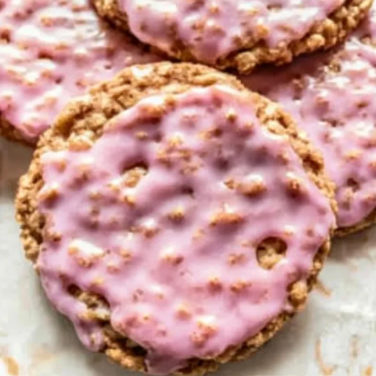 Strawberry Iced Oatmeal Cookies Recipe