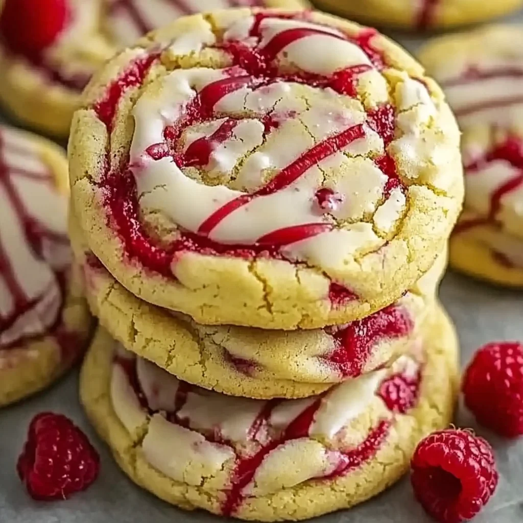 White Chocolate Lemon Raspberry Cookies - Delicious Recipe