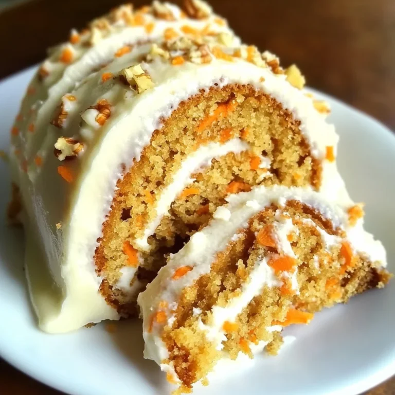 Carrot Cake Roll with Cream Cheese Frosting Filling